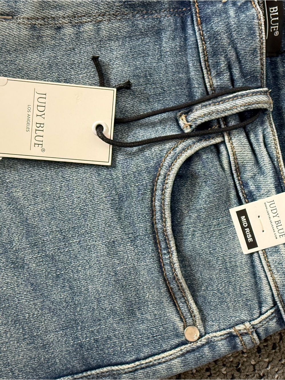 Judy Blue Light Blue Rolled Hem Denim Shorts - Picture 2 of 3